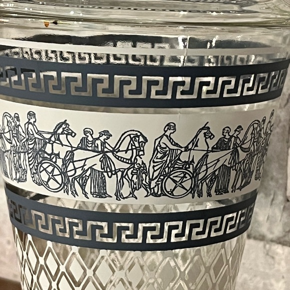 Vintage‎ Mid Century MCM 50s Patrician Blue Jeannette Jar With Lid Greek Style - Picture 2 of 5